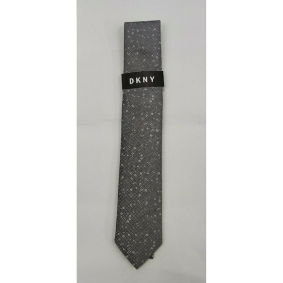 Dkny Other - DKNY Mens Neck Tie Charcoal Gray Distressed Check